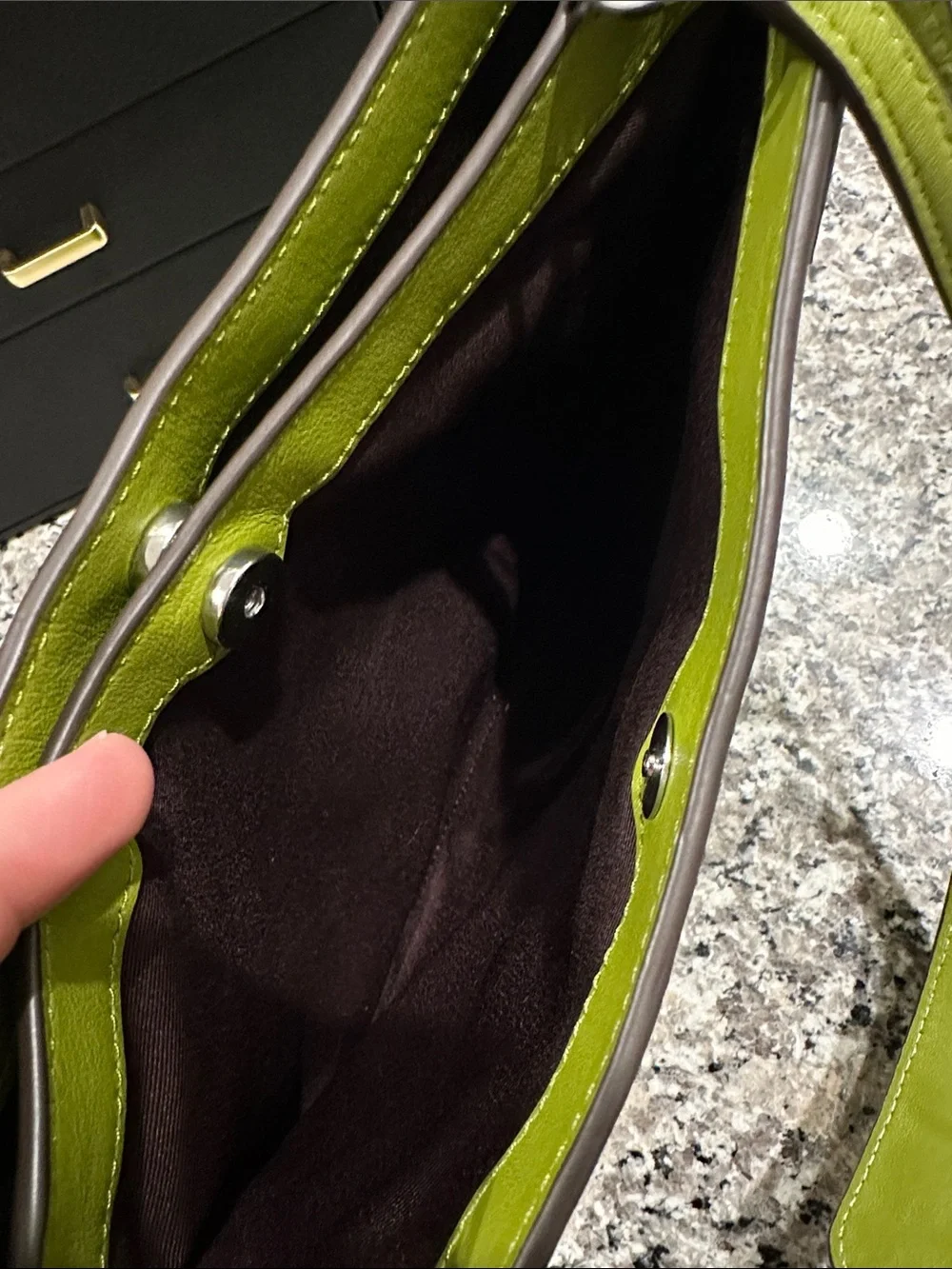 Coach Lime Green Leather Shoulder Bag